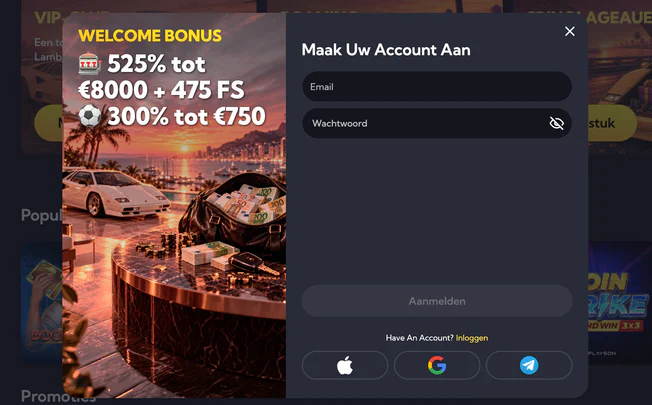 Account registreren en inloggen bij Lambabet Casino